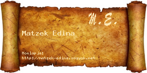 Matzek Edina névjegykártya