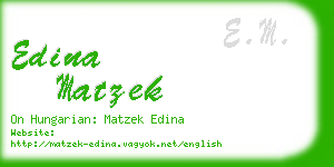 edina matzek business card